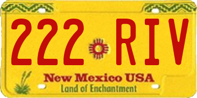NM license plate 222RIV