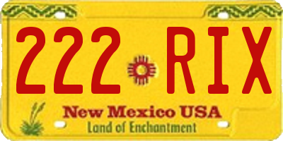 NM license plate 222RIX