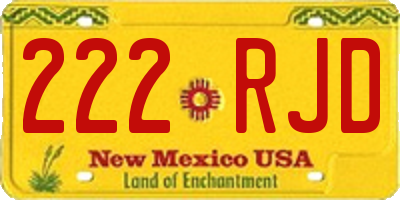NM license plate 222RJD