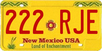 NM license plate 222RJE