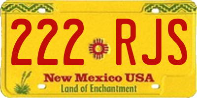 NM license plate 222RJS