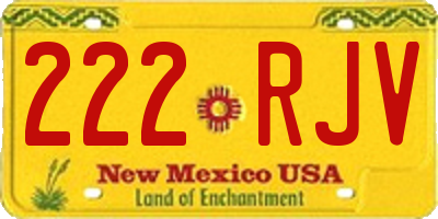 NM license plate 222RJV