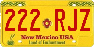NM license plate 222RJZ