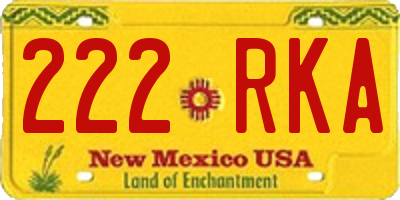 NM license plate 222RKA