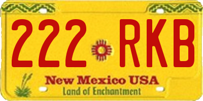 NM license plate 222RKB