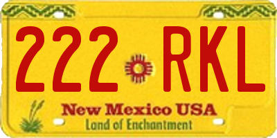 NM license plate 222RKL