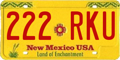 NM license plate 222RKU