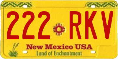 NM license plate 222RKV