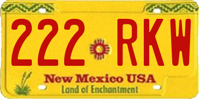 NM license plate 222RKW