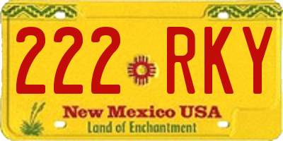 NM license plate 222RKY