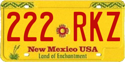 NM license plate 222RKZ