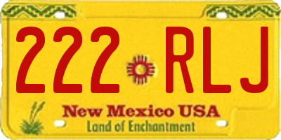 NM license plate 222RLJ