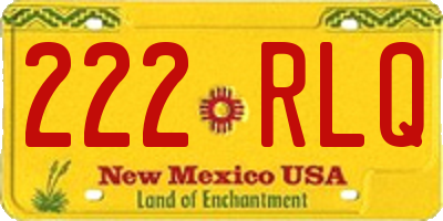 NM license plate 222RLQ