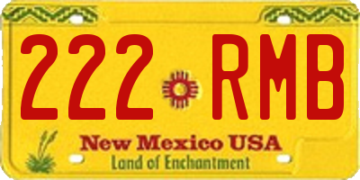 NM license plate 222RMB