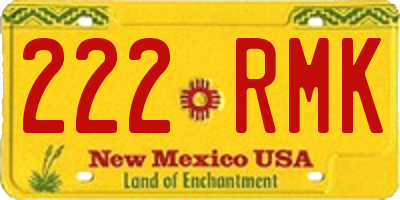 NM license plate 222RMK