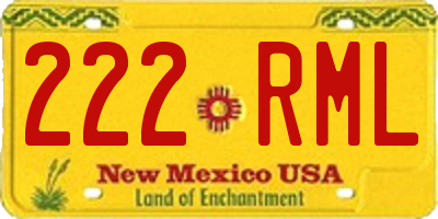 NM license plate 222RML