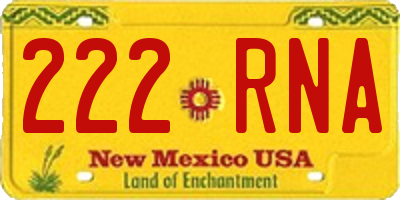 NM license plate 222RNA