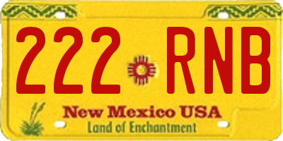 NM license plate 222RNB