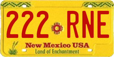 NM license plate 222RNE