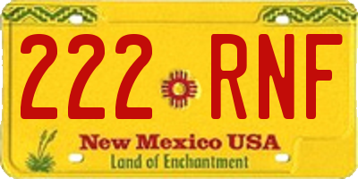 NM license plate 222RNF