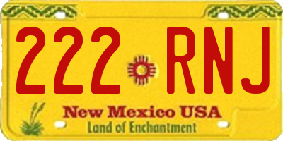 NM license plate 222RNJ