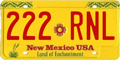NM license plate 222RNL