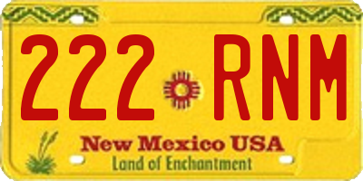 NM license plate 222RNM