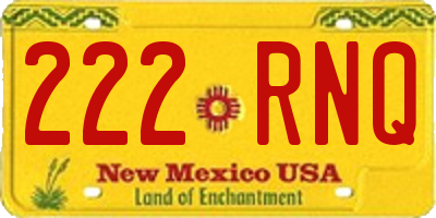 NM license plate 222RNQ