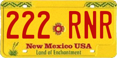 NM license plate 222RNR