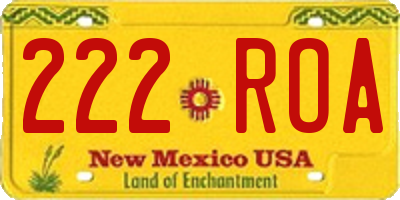NM license plate 222ROA