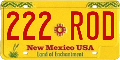NM license plate 222ROD