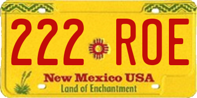 NM license plate 222ROE