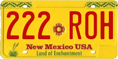 NM license plate 222ROH