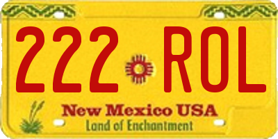 NM license plate 222ROL