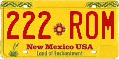 NM license plate 222ROM
