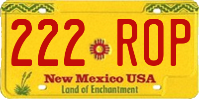 NM license plate 222ROP
