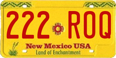 NM license plate 222ROQ
