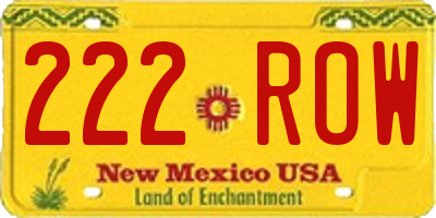 NM license plate 222ROW