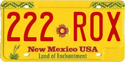 NM license plate 222ROX