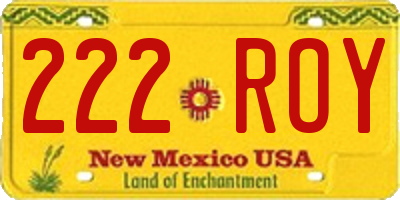 NM license plate 222ROY