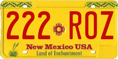 NM license plate 222ROZ