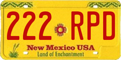 NM license plate 222RPD