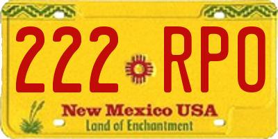 NM license plate 222RPO