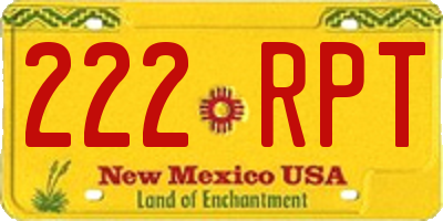 NM license plate 222RPT