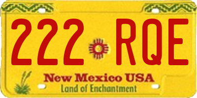 NM license plate 222RQE