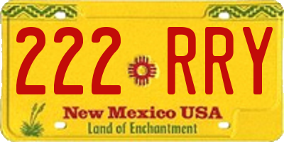 NM license plate 222RRY