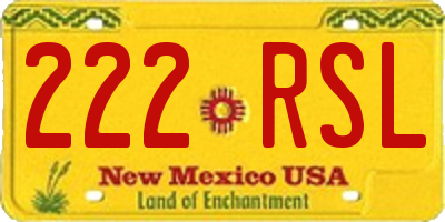 NM license plate 222RSL