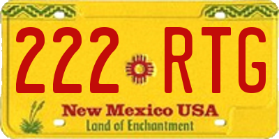NM license plate 222RTG