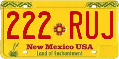 NM license plate 222RUJ