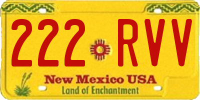 NM license plate 222RVV